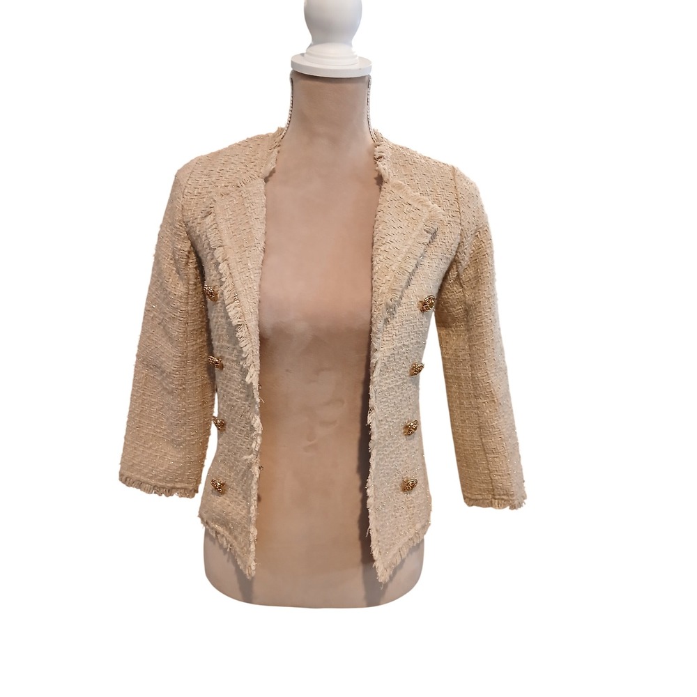 Alythea Cream Blazer with Gold Buttons